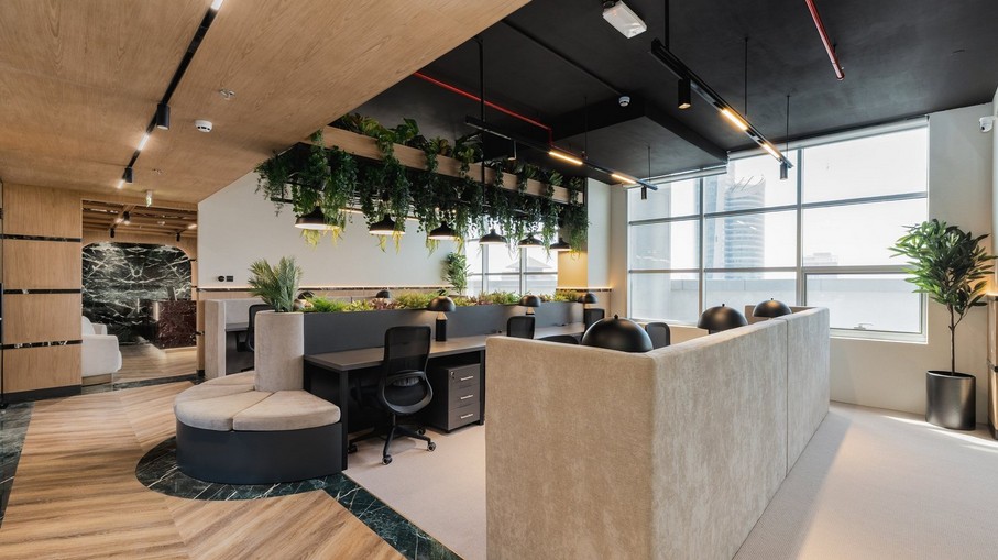 high-floor open workspace